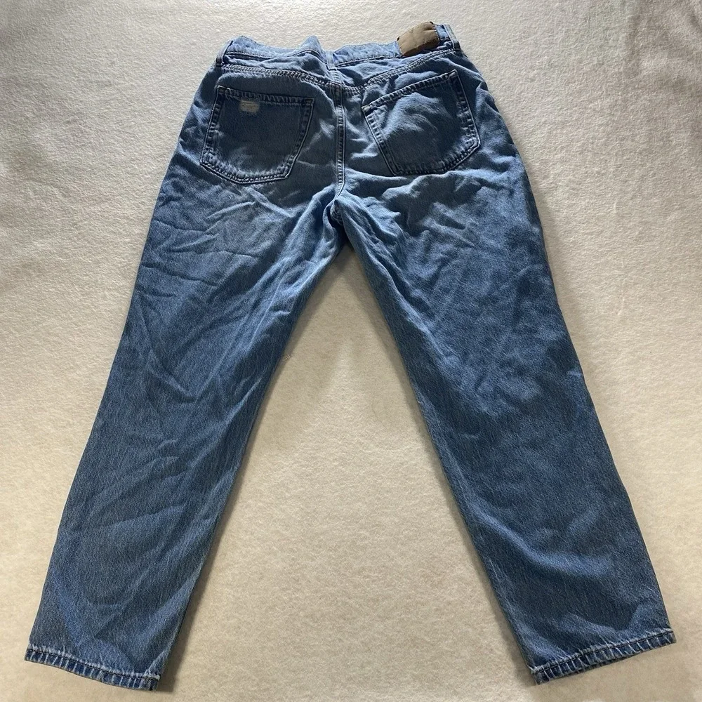 Aeropostale Womens Jeans Blue Denim Mom Jean Distressed Destroyed Cotton 10